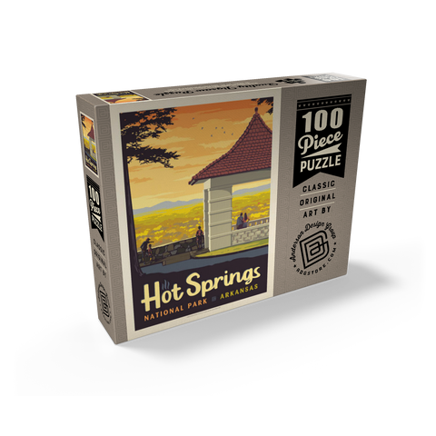 Hot Springs National Park: Overlook, Vintage Poster 100 Jigsaw Puzzle box view2