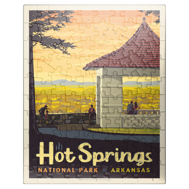 puzzleplate Hot Springs National Park: Overlook, Vintage Poster 100 Jigsaw Puzzle