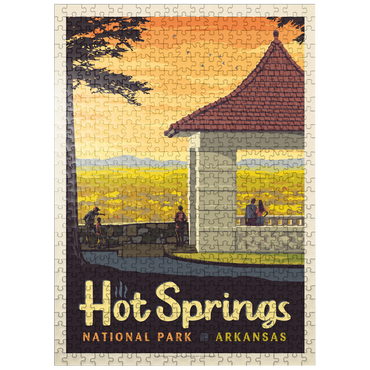 puzzleplate Hot Springs National Park: Overlook, Vintage Poster 500 Jigsaw Puzzle