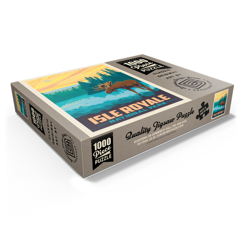 Isle Royale National Park: Morning Moose, Vintage Poster 1000 Jigsaw Puzzle box view1