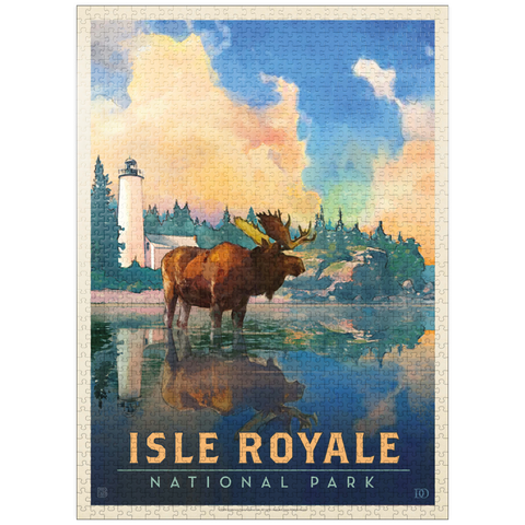 puzzleplate Isle Royale National Park: Sunrise, Vintage Poster 1000 Jigsaw Puzzle