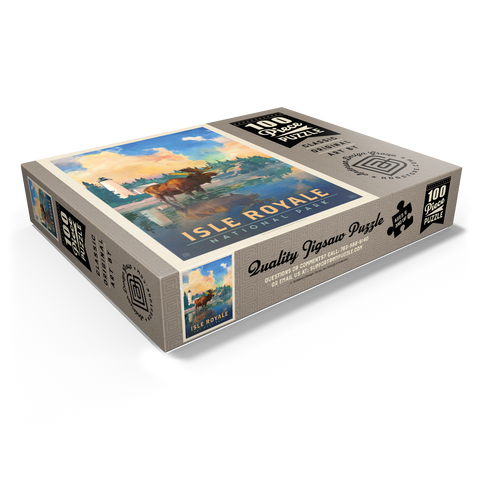 Isle Royale National Park: Sunrise, Vintage Poster 100 Jigsaw Puzzle box view1