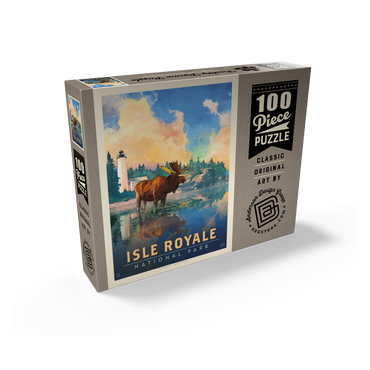 Isle Royale National Park: Sunrise, Vintage Poster 100 Jigsaw Puzzle box view2