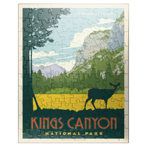 puzzleplate Kings Canyon National Park, Vintage Poster 100 Jigsaw Puzzle