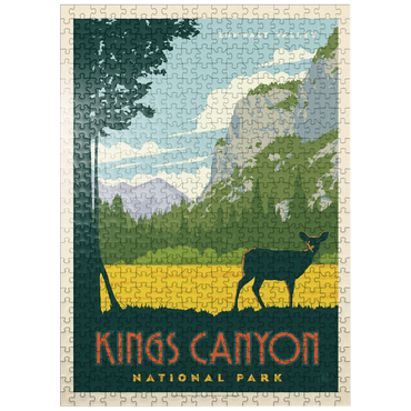 puzzleplate Kings Canyon National Park, Vintage Poster 500 Jigsaw Puzzle