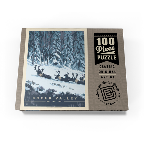 Kobuk Valley National Park: Winter Wonderland, Vintage Poster 100 Jigsaw Puzzle box view3