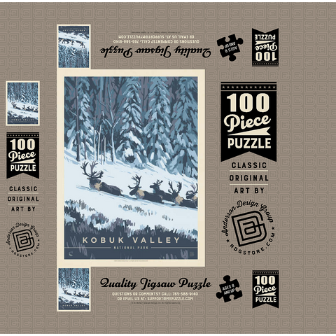 Kobuk Valley National Park: Winter Wonderland, Vintage Poster 100 Jigsaw Puzzle box 3D Modell