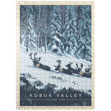 puzzleplate Kobuk Valley National Park: Winter Wonderland, Vintage Poster 500 Jigsaw Puzzle