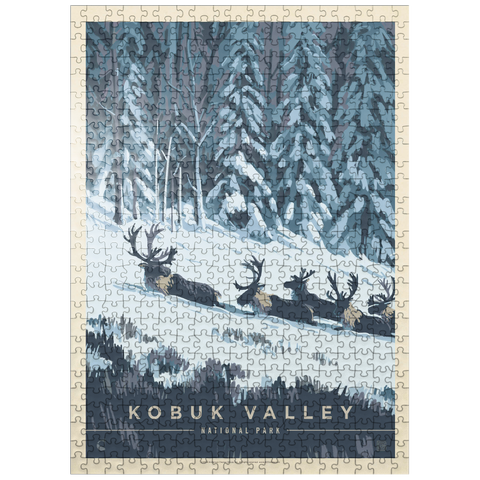 puzzleplate Kobuk Valley National Park: Winter Wonderland, Vintage Poster 500 Jigsaw Puzzle