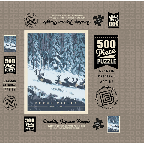 Kobuk Valley National Park: Winter Wonderland, Vintage Poster 500 Jigsaw Puzzle box 3D Modell