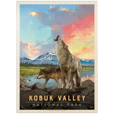 puzzleplate Kobuk Valley National Park: Wolves, Vintage Poster 1000 Jigsaw Puzzle