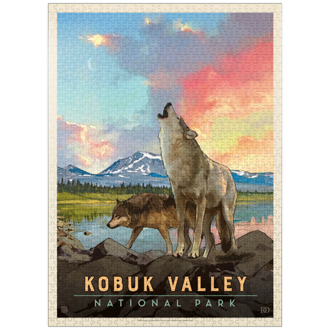 puzzleplate Kobuk Valley National Park: Wolves, Vintage Poster 1000 Jigsaw Puzzle