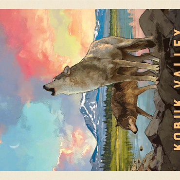 Kobuk Valley National Park: Wolves, Vintage Poster 1000 Jigsaw Puzzle 3D Modell