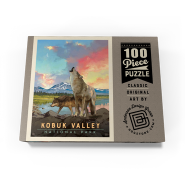 Kobuk Valley National Park: Wolves, Vintage Poster 100 Jigsaw Puzzle box view3