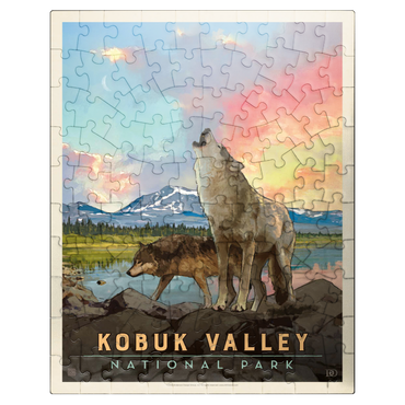 puzzleplate Kobuk Valley National Park: Wolves, Vintage Poster 100 Jigsaw Puzzle