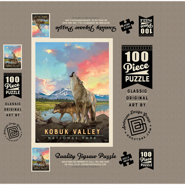 Kobuk Valley National Park: Wolves, Vintage Poster 100 Jigsaw Puzzle box 3D Modell