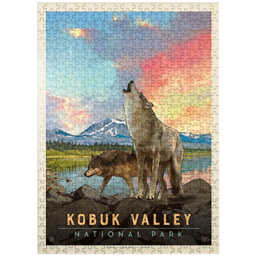 puzzleplate Kobuk Valley National Park: Wolves, Vintage Poster 500 Jigsaw Puzzle