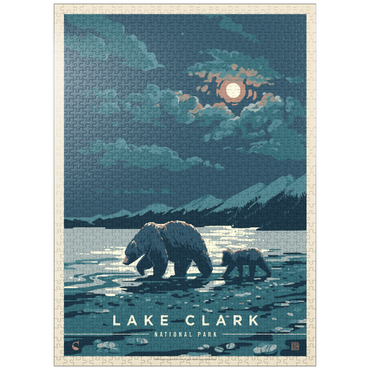 puzzleplate Lake Clark National Park: Moonlighting, Vintage Poster 1000 Jigsaw Puzzle