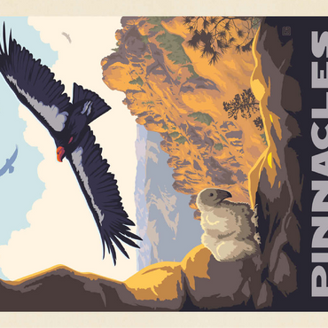 Pinnacles National Park: California Condors, Vintage Poster 100 Jigsaw Puzzle 3D Modell