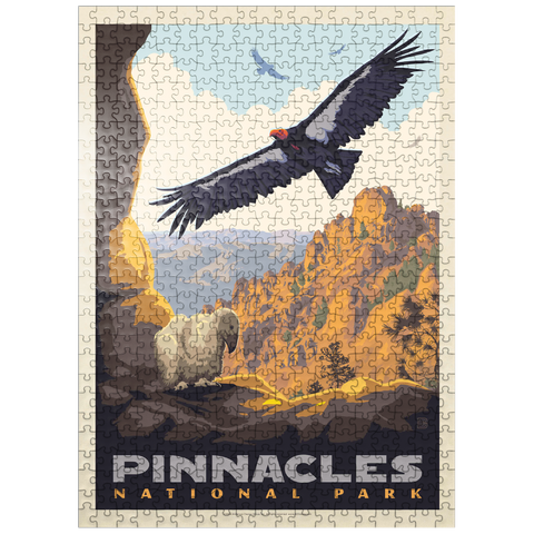 puzzleplate Pinnacles National Park: California Condors, Vintage Poster 500 Jigsaw Puzzle