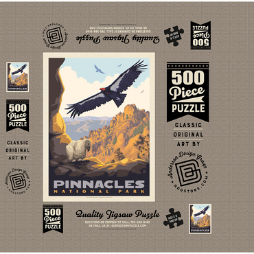 Pinnacles National Park: California Condors, Vintage Poster 500 Jigsaw Puzzle box 3D Modell