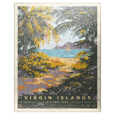 puzzleplate Virgin Islands National Park: Paradise Found, Vintage Poster 100 Jigsaw Puzzle