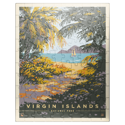 puzzleplate Virgin Islands National Park: Paradise Found, Vintage Poster 100 Jigsaw Puzzle