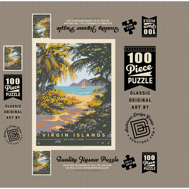 Virgin Islands National Park: Paradise Found, Vintage Poster 100 Jigsaw Puzzle box 3D Modell