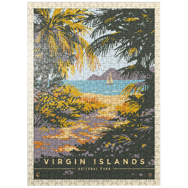 puzzleplate Virgin Islands National Park: Paradise Found, Vintage Poster 500 Jigsaw Puzzle