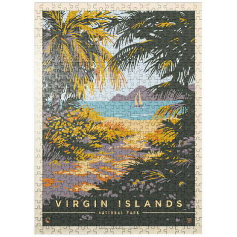 puzzleplate Virgin Islands National Park: Paradise Found, Vintage Poster 500 Jigsaw Puzzle