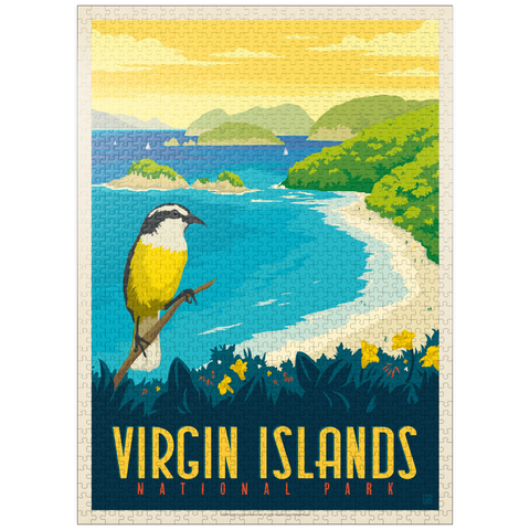 puzzleplate Virgin Islands National Park: Trunk Bay, Vintage Poster 1000 Jigsaw Puzzle