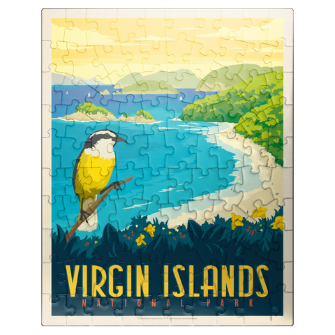 puzzleplate Virgin Islands National Park: Trunk Bay, Vintage Poster 100 Jigsaw Puzzle