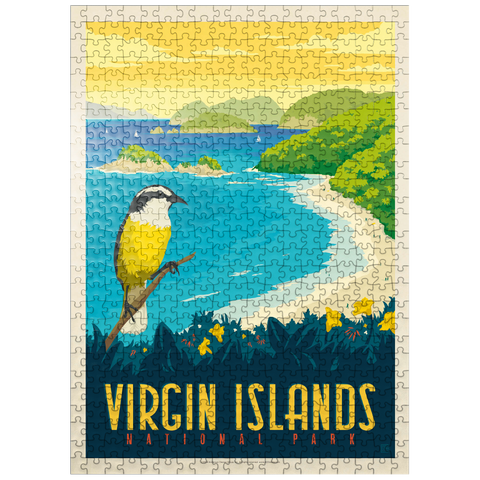 puzzleplate Virgin Islands National Park: Trunk Bay, Vintage Poster 500 Jigsaw Puzzle