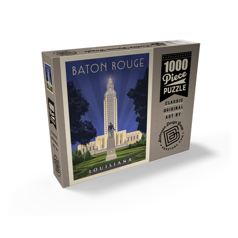 Baton Rouge, Louisiana: State Capitol, Vintage Poster 1000 Jigsaw Puzzle box view2