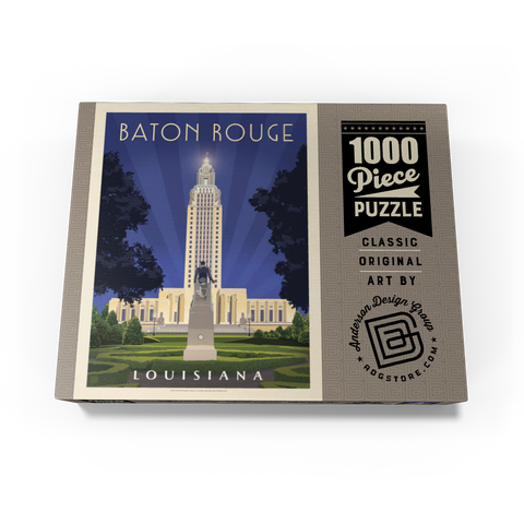 Baton Rouge, Louisiana: State Capitol, Vintage Poster 1000 Jigsaw Puzzle box view3