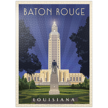 puzzleplate Baton Rouge, Louisiana: State Capitol, Vintage Poster 1000 Jigsaw Puzzle