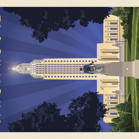 Baton Rouge, Louisiana: State Capitol, Vintage Poster 1000 Jigsaw Puzzle 3D Modell