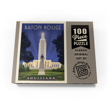 Baton Rouge, Louisiana: State Capitol, Vintage Poster 100 Jigsaw Puzzle box view3