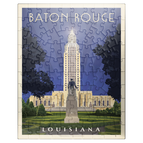 puzzleplate Baton Rouge, Louisiana: State Capitol, Vintage Poster 100 Jigsaw Puzzle