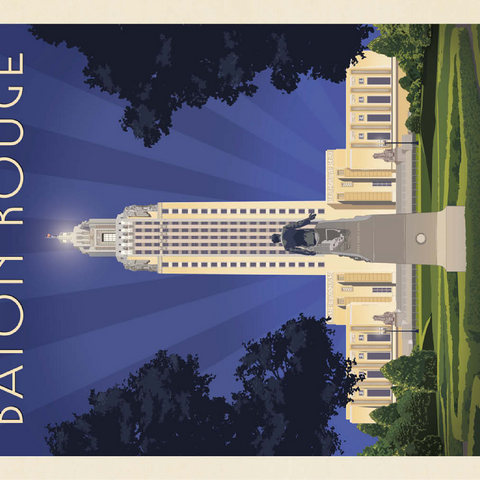 Baton Rouge, Louisiana: State Capitol, Vintage Poster 100 Jigsaw Puzzle 3D Modell