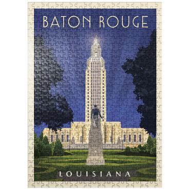 puzzleplate Baton Rouge, Louisiana: State Capitol, Vintage Poster 500 Jigsaw Puzzle