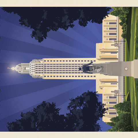 Baton Rouge, Louisiana: State Capitol, Vintage Poster 500 Jigsaw Puzzle 3D Modell