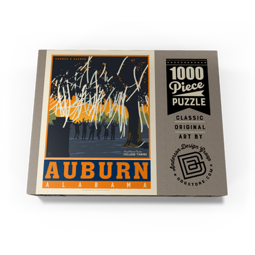 American College Towns: Auburn, Alabama, Vintage Poster 1000 Jigsaw Puzzle box view3