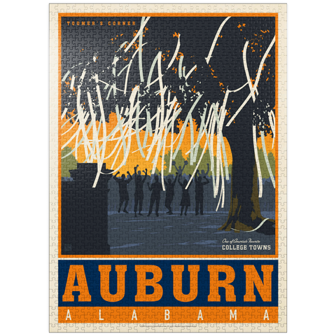 puzzleplate American College Towns: Auburn, Alabama, Vintage Poster 1000 Jigsaw Puzzle