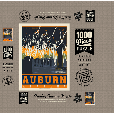 American College Towns: Auburn, Alabama, Vintage Poster 1000 Jigsaw Puzzle box 3D Modell