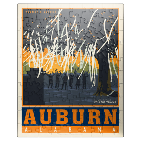 puzzleplate American College Towns: Auburn, Alabama, Vintage Poster 100 Jigsaw Puzzle