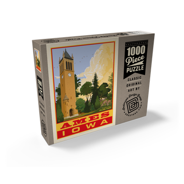 American College Towns: Ames, Iowa, Vintage Poster 1000 Jigsaw Puzzle box view2