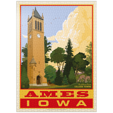 puzzleplate American College Towns: Ames, Iowa, Vintage Poster 1000 Jigsaw Puzzle