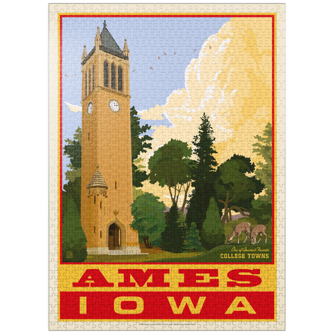 puzzleplate American College Towns: Ames, Iowa, Vintage Poster 1000 Jigsaw Puzzle