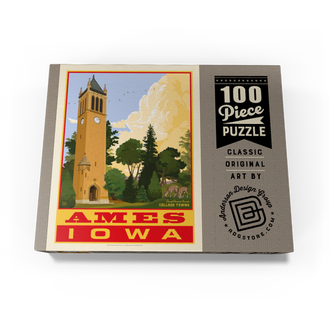 American College Towns: Ames, Iowa, Vintage Poster 100 Jigsaw Puzzle box view3